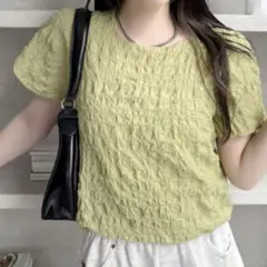 ada. ぽこぽこ シャーリング 半袖トップス
