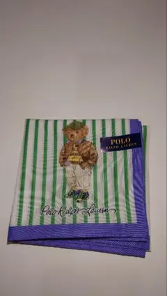 Polo Ralph Lauren ポロベア ハンカチ グリーン ストライプ