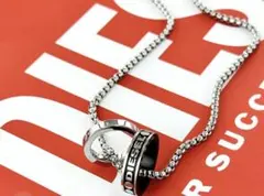 DIESEL ネックレス ダブルリング シルバーのサムネイル