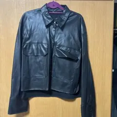 ブラックレザーシャツジャケット