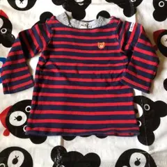 ホットビスケッツ 80 ボートネック ボーダー 長袖Tシャツ ミキハウス