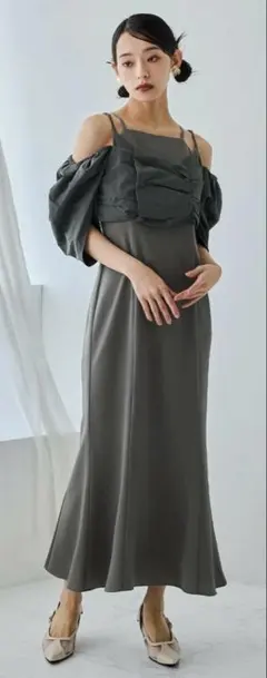 ディテールトップスセットドレス マーメイド 2点セット パーティードレス