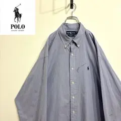 超人気❗️ラルフローレン　ワンポイントロゴシャツ　XL 90s刺繍古着希少レア長袖