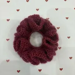 【ハンドメイド】かぎ針編み　ダブルフリルシュシュ