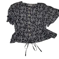 RETRO GIRL 花柄 半袖ブラウス