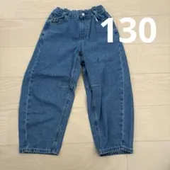 ①ジーユー バレルレッグジーンズ ブルー 130 ガールズ