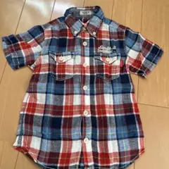 DOUBLE.B Miki House チェック柄 半袖シャツ 120