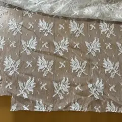 【2.2m激安価格❗️】花柄刺繍レース生地 ホワイト