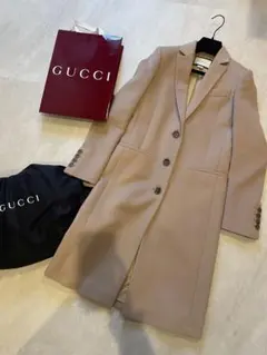 GUCCI カシミヤ混 ウール ホワイト ロングコート - メルカリ