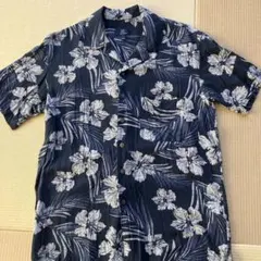 GEORGE 花柄 アロハシャツ M ネイビーのサムネイル