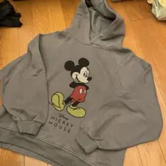 Disney ミッキーマウス フード付きパーカー グレー