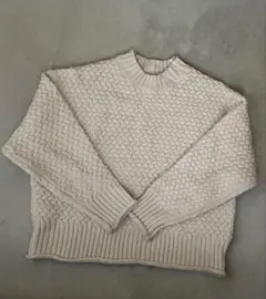 KEYUCA クルーネックプルオーバー 長袖ニット オフホワイト