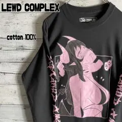 みだらなLEWD COMPLEX　 ロンT　アニメプリント 黒　長袖 メンズM