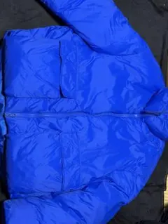 青 ダウンジャケット 2ポケット