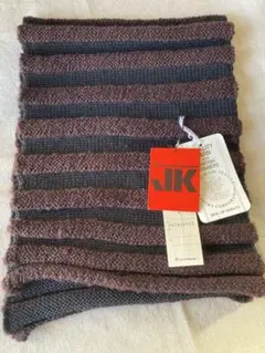 JUNKO KOSHINO マフラー ウール100 茶色　黒　ニット