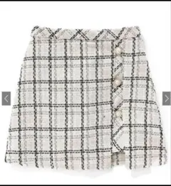 インパン裏地付きチェック柄ツイードミニスカート[cu412]