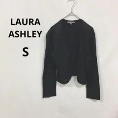 ローラアシュレイ▶ボレロカーディガン 黒 ショート丈 S 七分袖のサムネイル