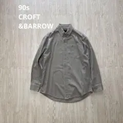 90s CROFT & BARROW 無地 コットン ベージュ L