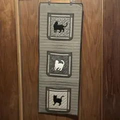 パッチワーク　ねこ　ウォールポケット