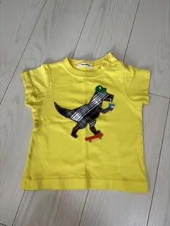 恐竜プリント イエロー Tシャツ　ファミリア