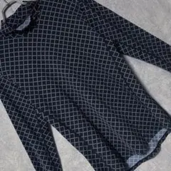 PUMA プーマ ロゴ 総柄 モックネック シャツ インナー ブラック O