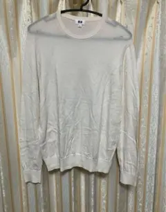 【新品】メンズ　UNIQLO クルーネックセーター L クリーム色