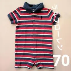 ラルフローレン ロンパース ボーダー ポロシャツ 70 半袖