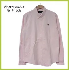 【美品】アバクロンビー&フィッチ ストレッチ オックスフォードシャツ ピンク L