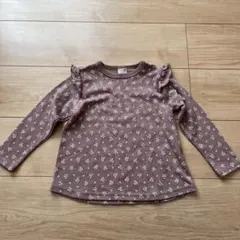 petit main フラワープリント長袖カットソー 100