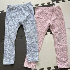 ユニクロ　レギンス　パンツ　小花柄　110 ピンク　パープル
