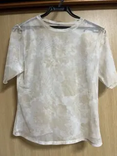 GU ベージュ系 シースルー半袖Tシャツ L