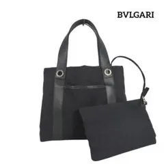 【美品】BVLGARI ブルガリ ロゴマニア ミニ トートバッグ ポーチ付き