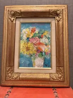 N. Miyake 花瓶のバラ 油彩画 - メルカリ