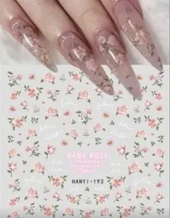 バラネイル　ガーリーネイル　薔薇ネイル　メル市　トレンドネイル　手書きアート