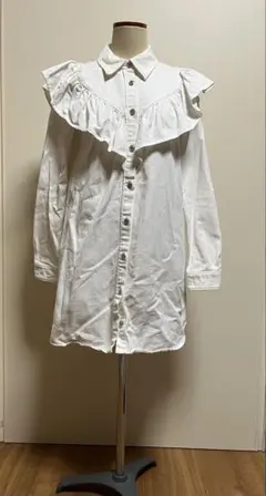 ZARA ホワイトジーンズシャツワンピ