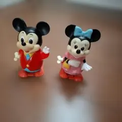 Disney レトロ　玩具　ミッキー＆ミニー ゼンマイ式 フィギュア 2体セットのサムネイル