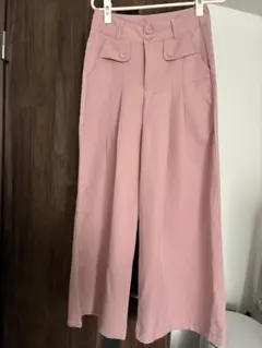 ピンク ワイドパンツ
