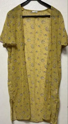 COLZA 花柄 イエロー ロングカーディガン