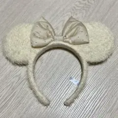 ディズニー ランド シー ミニー ホワイトキルティング カチューシャ