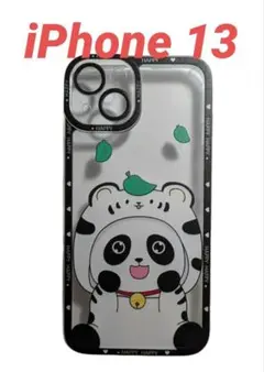 iPhone 13 用 かわいいパンダデザイン TPUケース クリア