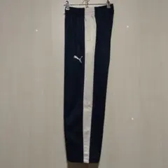 プーマ PUMA ジャージ ボトムス パンツ 下 メンズ Sサイズ 紺/白