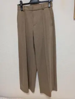 ユニクロ ベージュ ブラッシュドジャージーワイドパンツ S