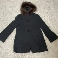 【超美品✨】　組曲　ダッフルコート　ラクーンファー　フード　3