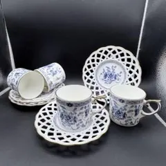 ナルミ ミラノ カップ&ソーサー メッシュ 透かし 4客