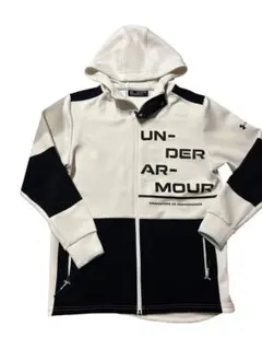 UNDER ARMOUR フルジップパーカー XXL ホワイト・ブラック