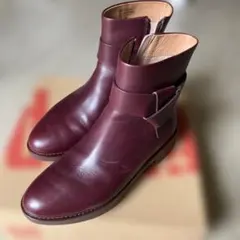 フィットフロップ　バーガンディ レザー ショートブーツ