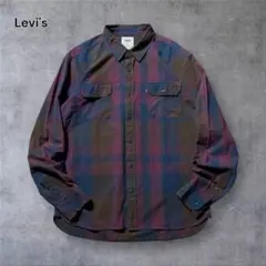 1933 古着Levi'sチェック柄シャツ猫目ボタン好配色雰囲気系アメカジ赤タブ