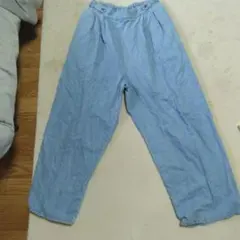 ライトブルー デニム ワイドパンツ
