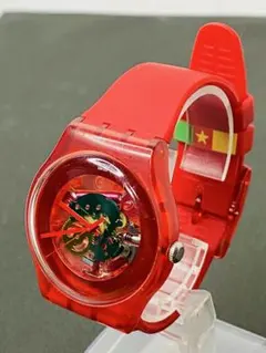 Swatch スウォッチ 腕時計 レッド スケルトン 稼働品のサムネイル
