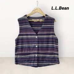 80s.90s L.L.Bean エルエルビーン　ストライプ柄 ベスト ジレのサムネイル